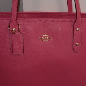 Coach Zip Top Tote Handbag Pink Msrp: 298.00